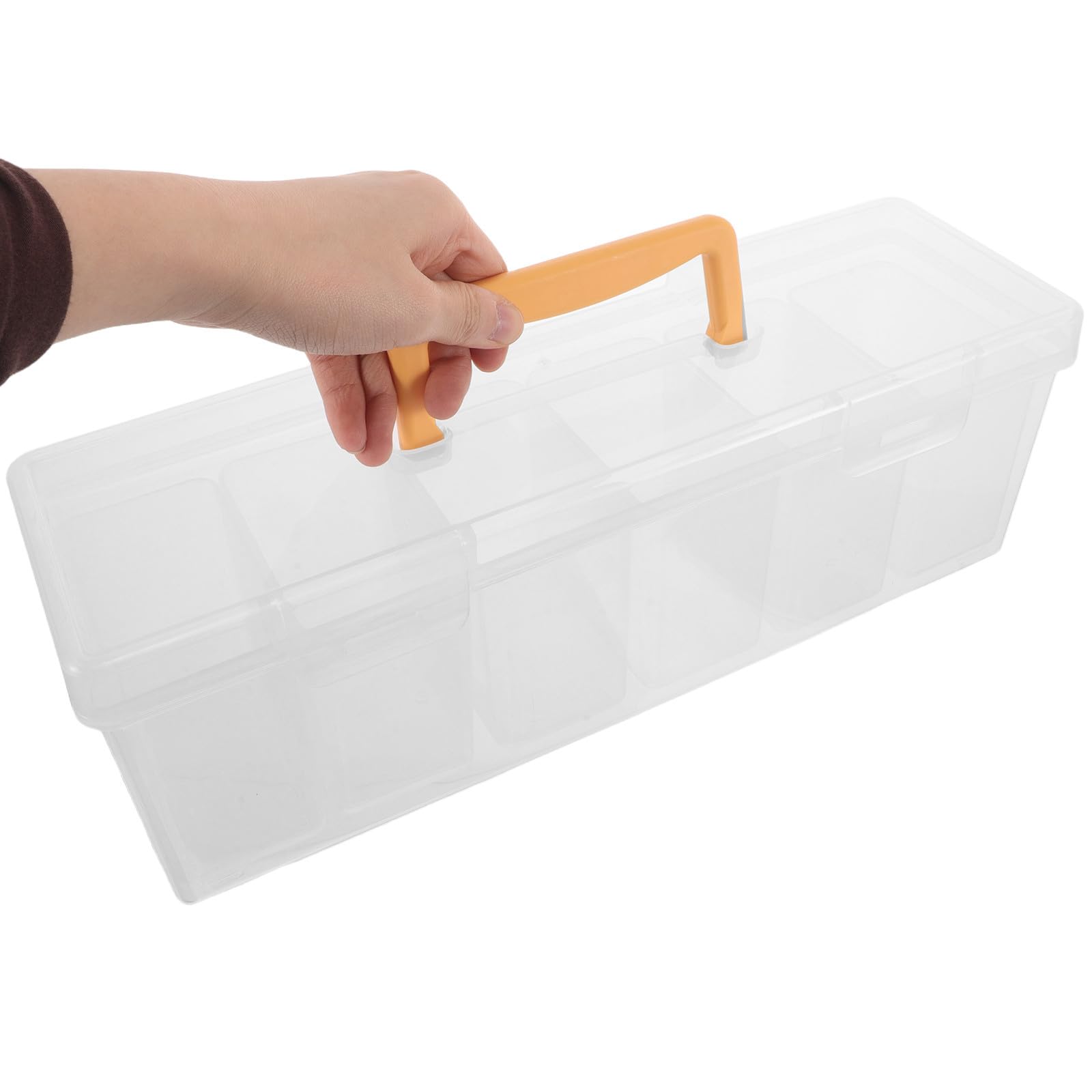 SUPVOX Boîte de Rangement pour Graines Transparente avec Poignée et Compartiments Organiseur Portable Plastique pour Jardinier et Stockage des Semences
