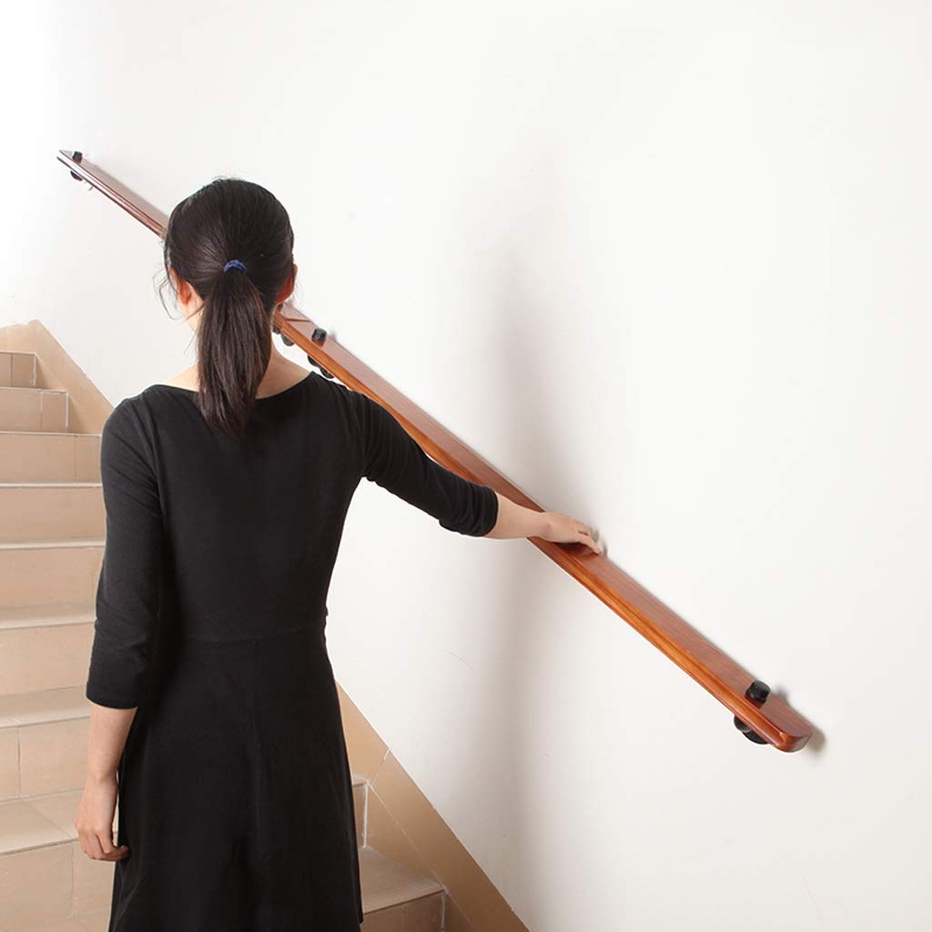 Main courante en bois de 280 cm avec son kit de support complet pour escalier intérieur