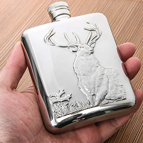 PROMISE 6OZ roestvrijstalen heupfles BULL STAG BEAR wordt geleverd met een trechter verpakt in een geschenkdoos (Hirsch… - Afbeelding 5