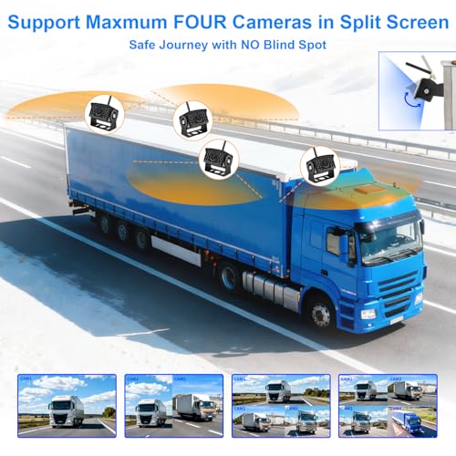 URVOLAX Rückfahrkamera Kabellos: 7 Zoll Monitor IP69K wasserdichte Auto Rückfahrkamera Funk -...