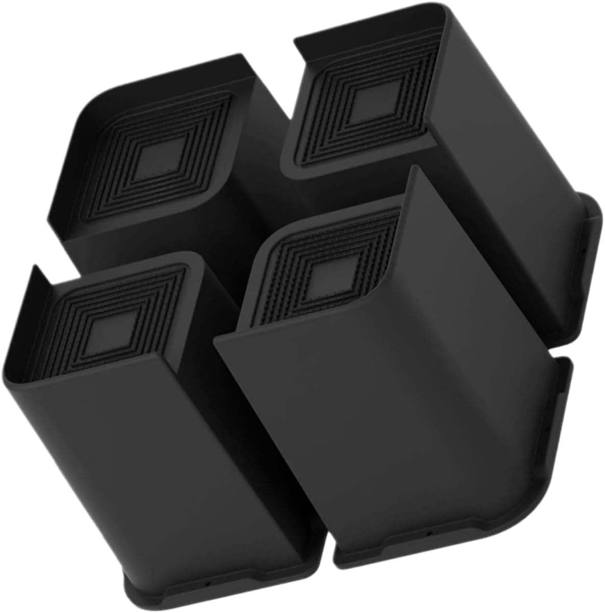 4pcs Anti-Slip Bed Risers for Couch Legs Heavy Duty Furniture Lift Blocks Adjustable Height Furniture Riser for Home and Dorm Non-Scratch Rubber Base