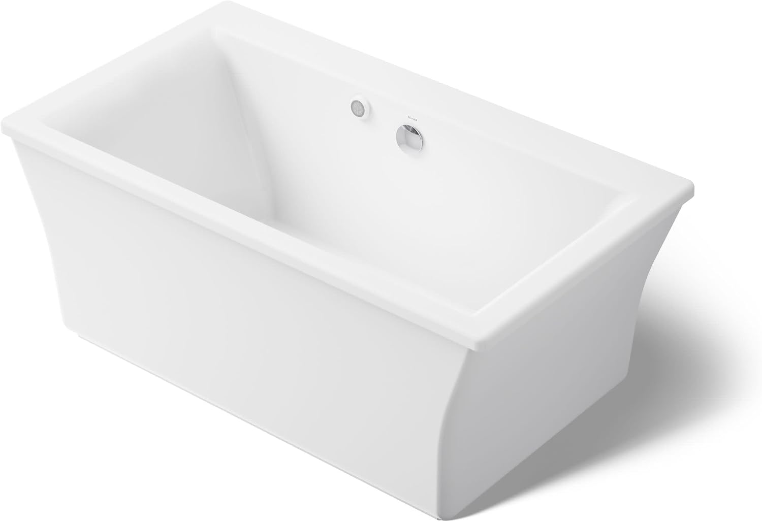 Kohler 24011-W1-0 Stargaze® 60" x 34" freestanding bath with Bask® heated surface and fluted shroud, White