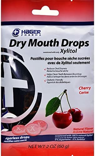 Hager Pharma Dry Mouth Drops with Xylitol, Cherry 2 oz ( Pack of 3)3