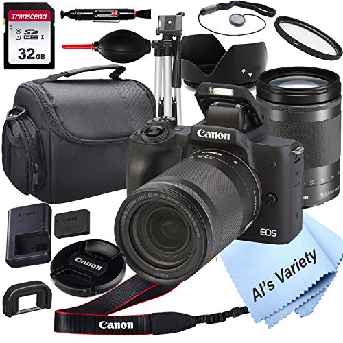 Canon EOS M50 Mirrorless Digital Camera with18-150mm Zoom Lens Lens + 32GB Card, Tripod, Case, and More (18pc Bundle)