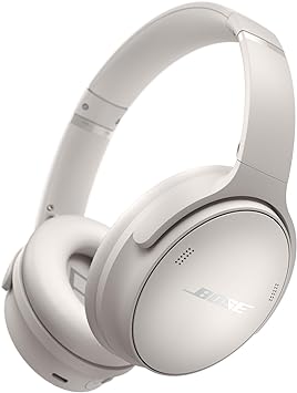 Bose QuietComfort Bluetooth Headphones, Wireless Headphones with Active Over Ear Noise Cancelling and Mic, Deep Bass, Up to 24 Hours of Playtime, White Smoke