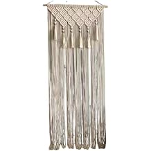 String Curtain High Density Nordic Fashion Tassel Wall Hanging White Room Divider Long Thick Handmade String Curtain Retro Bohemian Tapestry Wall Decor 65*200cm Parallel Import