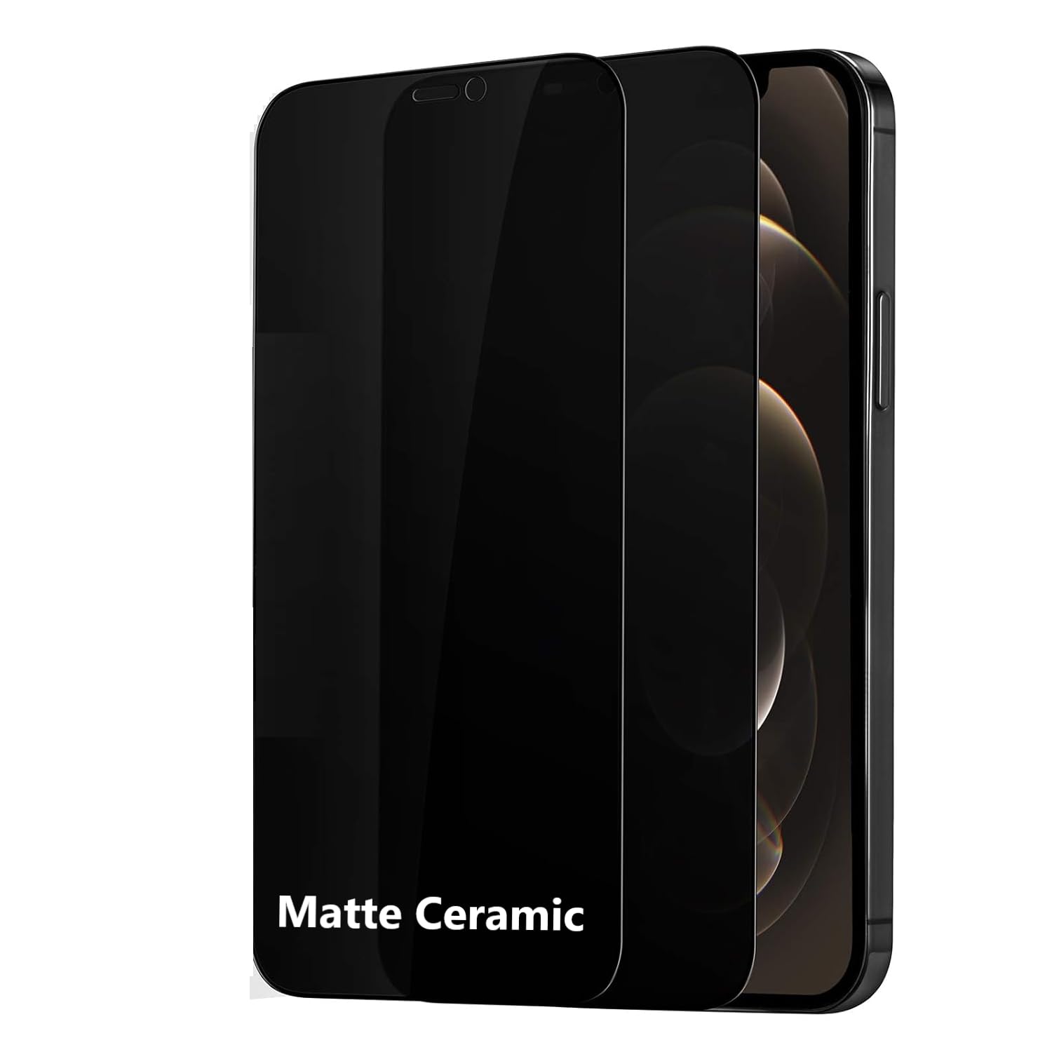 [2-Pack] iPhone 15 Pro Max Matte Privacy Ceramic Screen Protector Film, Matte, Anti-Spy, Full Adhesive, Flexible,[Not A Glass], Anti-Spy Full Adhesive Flexible Film For 15 Pro Max (iPhone 15 Pro Max)