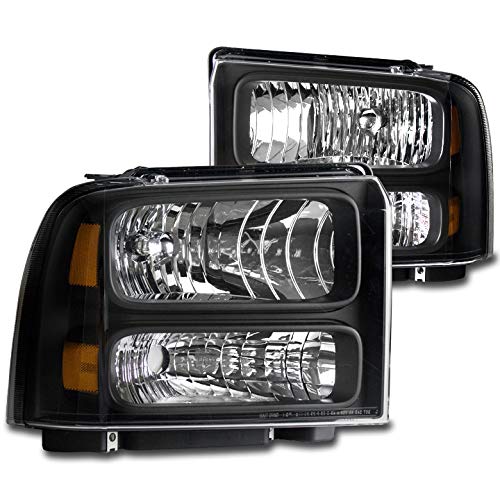 ZMAUTOPARTS 1999-2004 F-250 / F-350 / F-450 / F-550 Super Duty / 2000-2004 Excursion Black Headlights