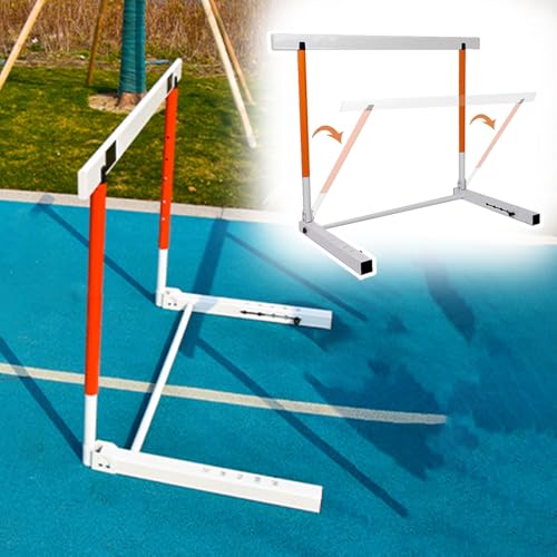 CMYUN Portable Folding Adult Kid Hurdles, Metal Track & Field Hurdles for School Gym, Speed Agility Obstacle Training Tool, 30