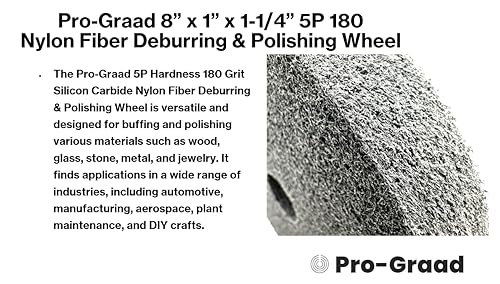 Image of Nylon Fiber Deburring Wheel 8 inch x 1 inch x 1-1 /4 inch 5P Hardness 180Grit Silicon Carbide Brushed Polishing Buffing Unitized Wheel for Bench Grinder Buffing Machine with Adapter for 1 /2 5 /8 3 /4 Arbor