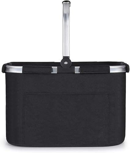 Diurwur® Cestino pieghevole da 30 l, grande cestino da picnic con manici imbottiti, pratico cestino pieghevole con telaio in alluminio, ideale per viaggi, picnic, shopping, regalo