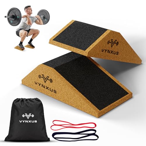 Squat Wedge, Heel Elevated Squat, Squat Wedge Block, Workout Step For Knees Over Toes, Non-Slip Squat Wedge, Vynxus - Squat Platform for Heel Elevated Squats and Calf Raises
