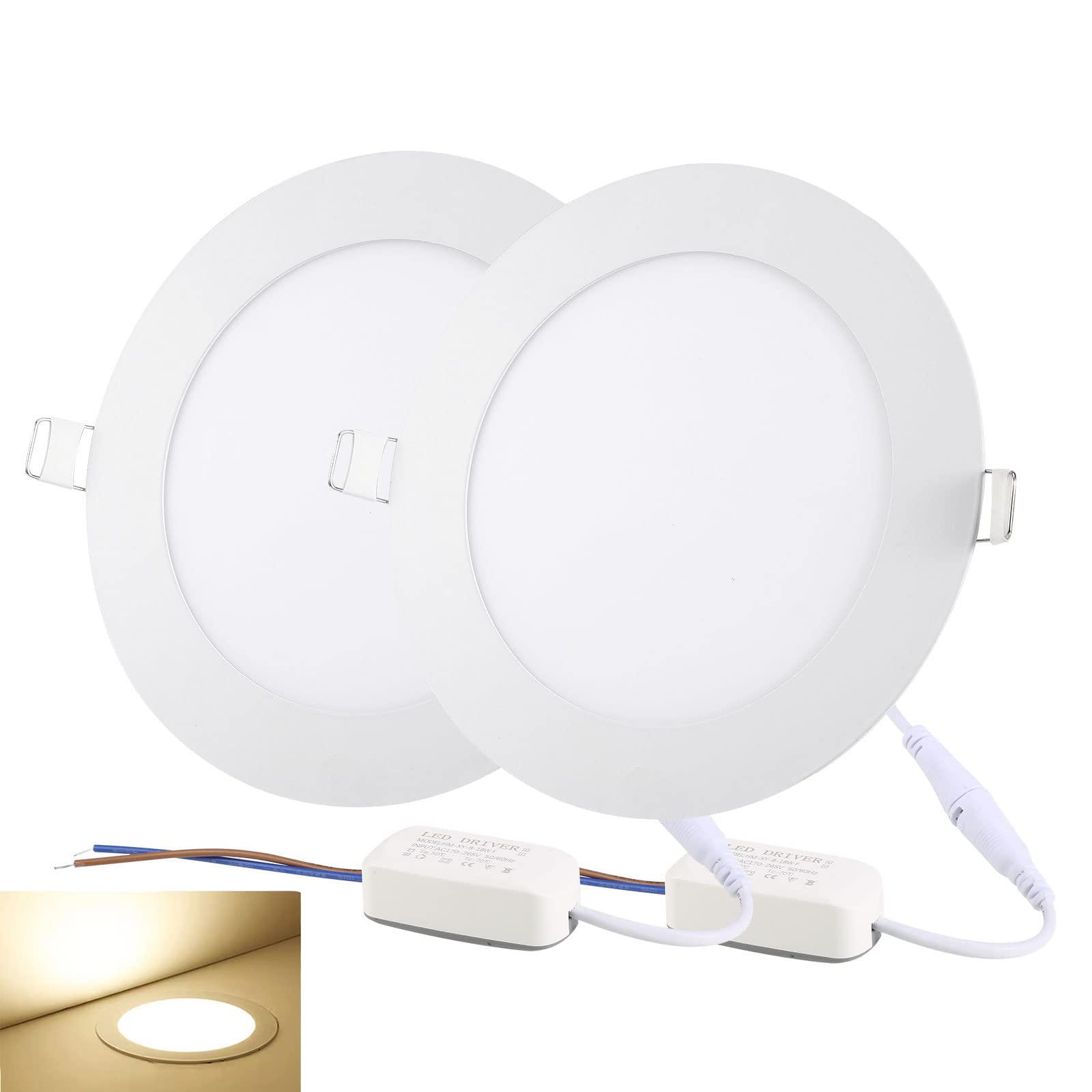 NRGDILY LED Recessed Ceiling Lights, 15W Warm White 3000K 1350LM