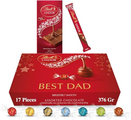 Lindt Lindor Best Dad Chocolates Gift Box - 376g (17-Piece Set)
