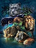 HommomH 60'x80' Blanket Soft Fluffy Fleece Throw for Sofa Bed Tiger Leopard Lion