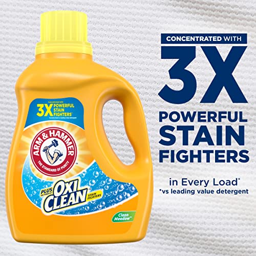 Arm & Hammer Liquid Laundry Detergent, Clean Meadow | 77 Loads | 100.5 Fl oz | Pack of 2 | With OxiClean - image 6