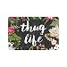 Hi,Doormat Thug Life Flowers Doormat Entrance Mat Rug indoor /Outdoor/Front Door/Bathroom Mats Rubber Non slip 23.6 X 15.7 Inch