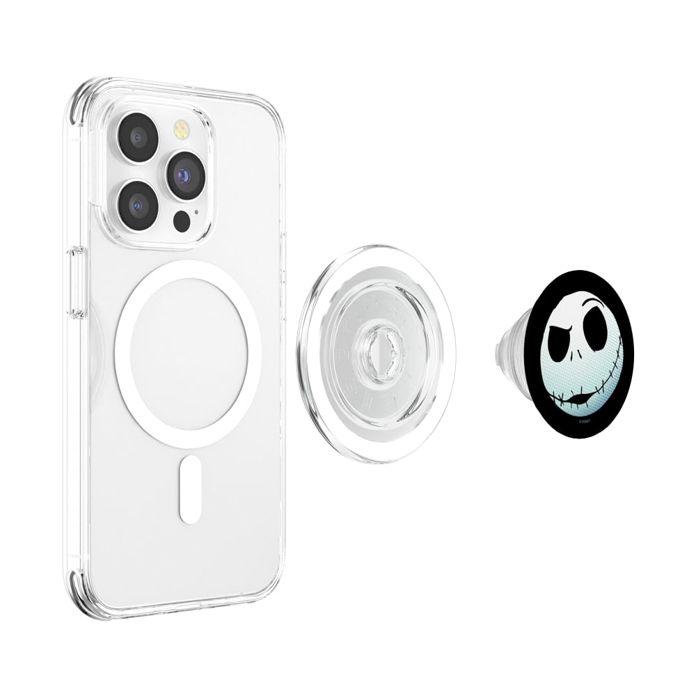 Disney Nightmare Before Christmas Jack Skellington Head PopSockets PopGrip for MagSafe, Clear - Image 3