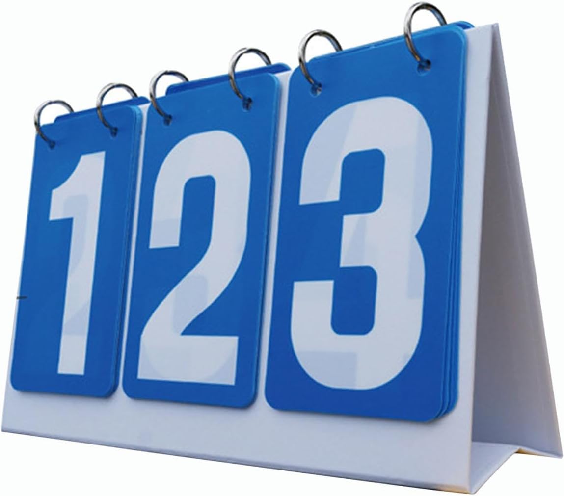 JAZZY PEARLS® Flip Scoreboard Portable Table Score Flipper for Badminton Volleyball Soccer Blue|Sporting Goods | Other Sporting Goods