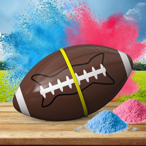 POPUPARTY Gender Reveal Football with Pink & Blue Powder Kit for Baby Boy or Girl Gender Reveal Decoration