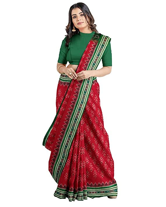 NUAPATANAPATA Odisha Sambalpuri Handloom Women's Cotton Saree Odisha