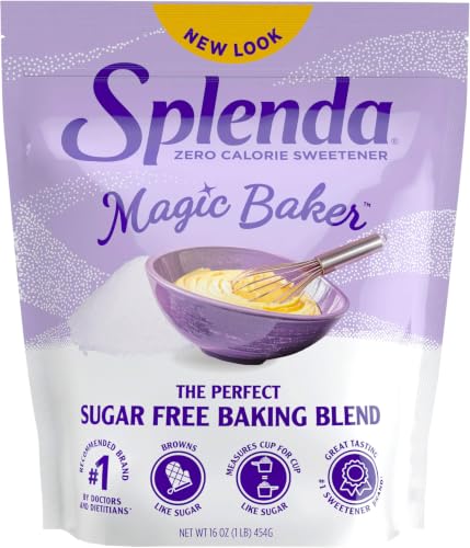 Image of SPLENDA Magic Baker Zero Calorie Plant Based Granulated Baking Blend with Stevia, Erythritol and Allulose - Zero Sugar, Keto Friendly, 1lb (16 oz) Pouch, White (Pack of 6)