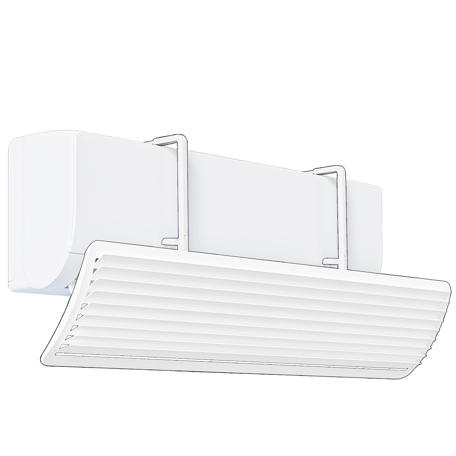 Wuxtokv One Color Ac Vent Deflector For Wall Mount Units, 270° Adjustable, Bracket Fits 10-14In Length, 35In Wide Panel, With Filter