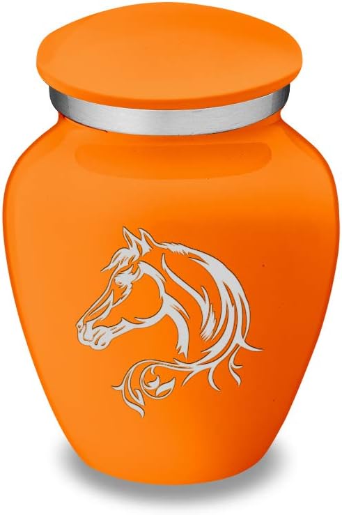 Geturns Embrace Keepsake Horse Cremation Urns for Human Ashes I Burnt Orange Funeral Urn for Men and Women I 3.5 lbs