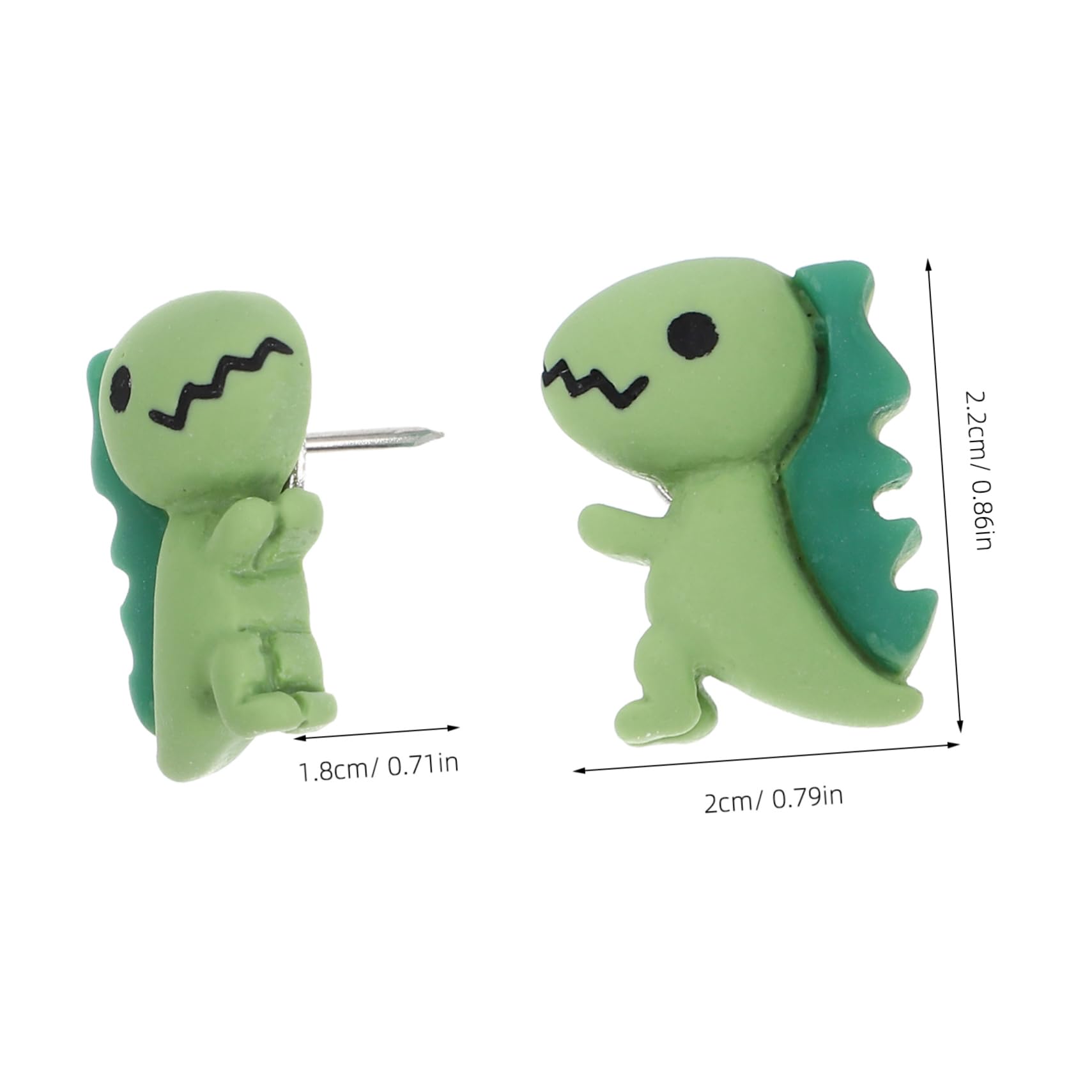 Gadpiparty 20Pcs Cute Dinosaur Decorative Pushpins - Green Drawing Pins for Cork Boards and Bulletin Boards - Fun Office Supplies - Image 2
