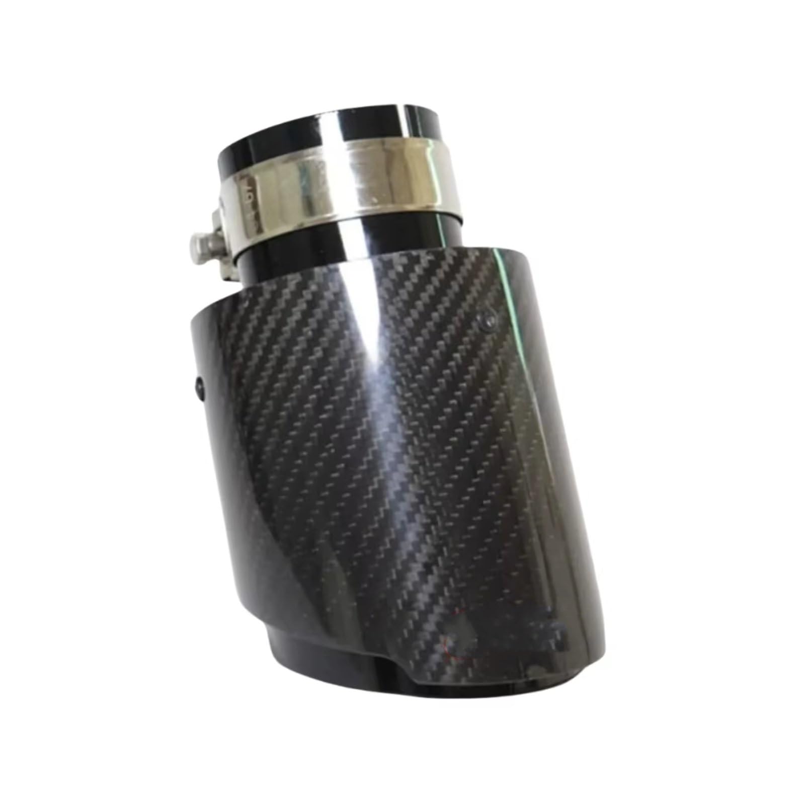 Terminales Escape Universal Coche Brillante Fibra Carbono Silenciador Punta Escape Tubo Silenciadores Boquilla Recta Inoxidable Negro 1 Pieza