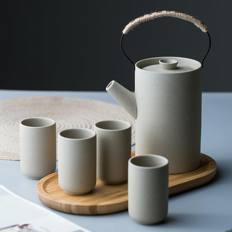 Jarra Juego de tazas agua frías cerámica creativa con bandeja