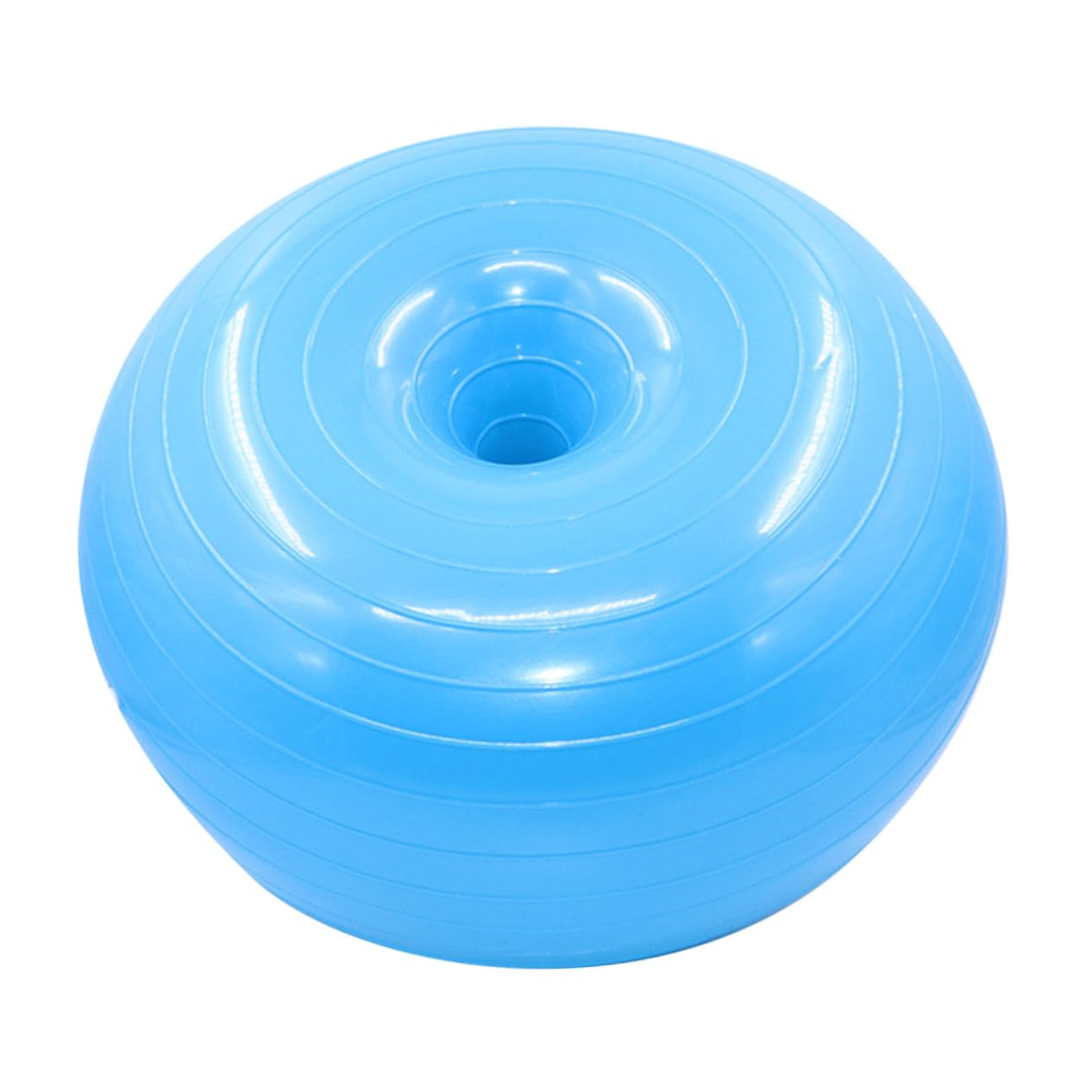 HEMOTON Pallone Yoga Gonfiabile a Ciambella Blu in Pvc con Pompa | Superficie Antiscivolo, Design Anti-scoppio e Alta Aderenza, per Stabilità e Allenamento in Casa