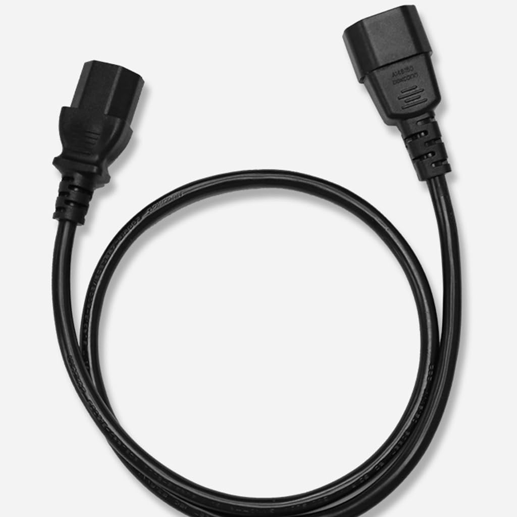 IEC C13 auf C14 Netzkabel, 18 AWG, schwer entflammbar, Kupferkern-Verlängerungskabel für Elektronik und Bürogeräte