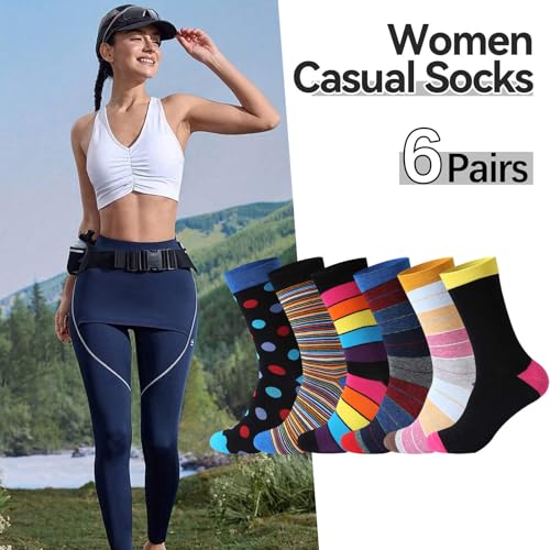 Fashion Features Crew Cotton Socks for Women Running Athletic Patter White Black Dress Womens Socks size 9-11/7-92