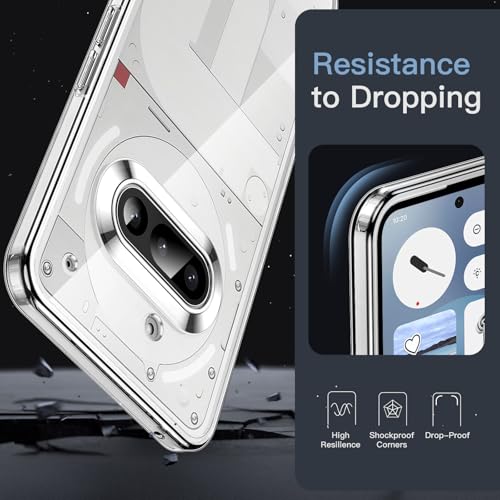 Image of JETech Cover Case for Nothing Phone 3a, Clear Shockproof Bumper Cover, Anti-Scratch Hard Back, Protective Slim Fit, Non-Yellowing, Durable Transparent TPU for Drop Protection (Clear)