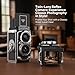 Mini Vintage Digital Camera, Portable Retro Twin-Lens Reflex Style Digital Camera with 16GB Card, 12MP Photos, Autofocus, 1080P FHD Video, 1000mAh Battery and Dual Filters, Perfect for Boys & Girls