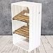 Weiße Holzkiste mit 2 geflammten Mittelbrettern 68cm x 40cm x 31cm Zwischenbretter flambiert Obstkiste Weinkisten Klassisch Schuhregal Bücherregal Kistenregal Holz Boxen