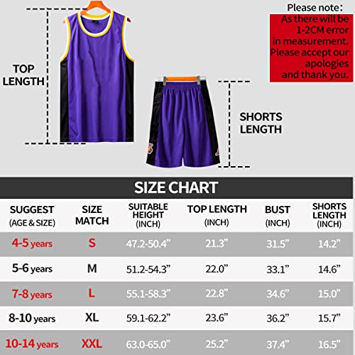 MEEHYRE Basketball Trikot und Hose Set für Kinder - 2 Stücke Trainings Jersey und Weste für Jungen