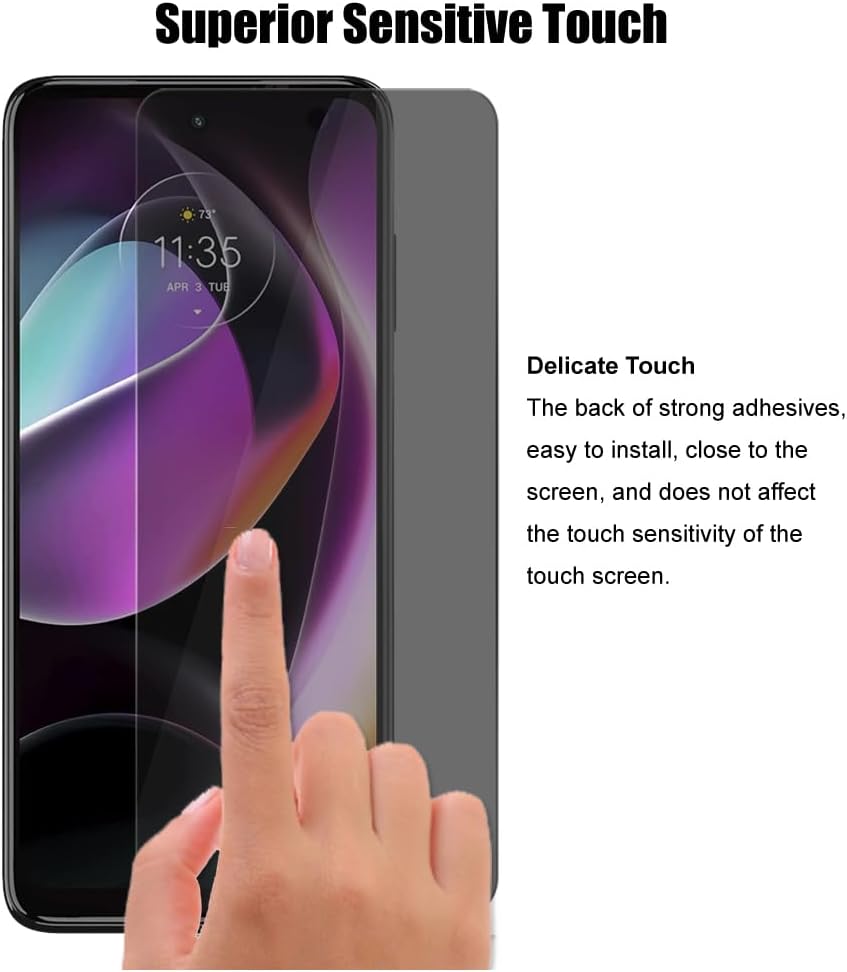 (3 Pack) For Motorola Moto G 5G 2024/2023 / 2022 Privacy Screen Protector Anti Spy Private Tempered Glass, 2.5D, Anti Scratch thumbnail