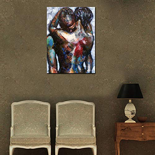 Abstract Wall Art African Artwork Canvas Oil Paintings Love Photo Paintings Decor Home for Bedroom Bathroom Office Framed Ready to Hang 16x 20 inches