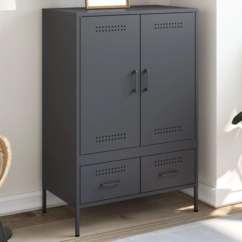 Armadietto alto, 68 x 39 x 101,5 cm, in acciaio, colore antracite