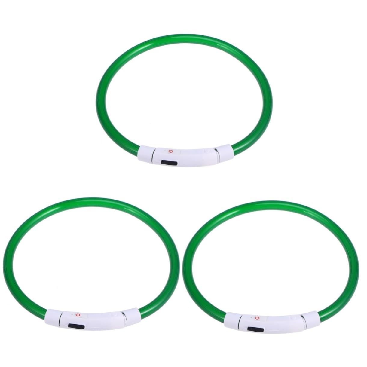 Housoutil 3pezzi Collare Led Ricaricabile Per Cani Con Luce Lampeggiante Usb Sicurezza Notturna Per Animali Domestici Modalità Di Illuminazione Verde Fluorescente