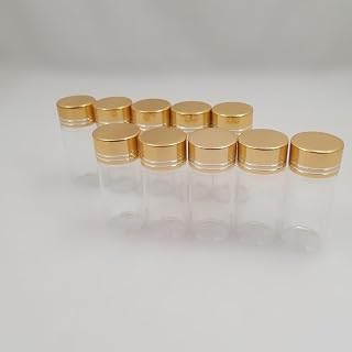 金蓋付きガラス小瓶 10個セット 未使用品 高さ5.0cm×直径2.2cm 小瓶