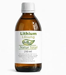 Natur Total Lithium-Lösung für Aquaristik, 0,5mg/ml, Lithiumorotat, >99,9% Reinheit, Frei von Schwermetallen, Made in Germany, 250ml