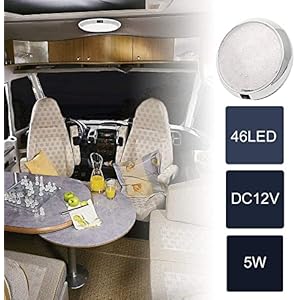 Plafoniera a LED, 12V Car Dome Lampada da tetto interna per camper Caravan Camper RV Trailer Truck Veicolo con 46 luci a LED, bianco - immagine 7