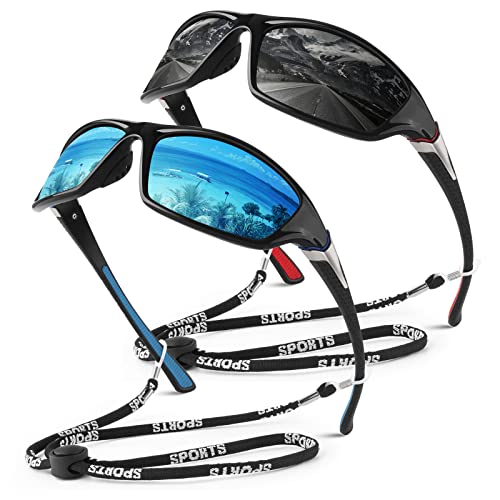 Image of WEAROYO Polarized Sports Sunglasses for Men Women,Fishing Driving Rectangular Goggles UV400 Protection