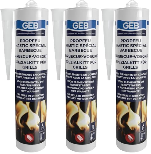 Mastic colle barbecue GEB Propfeu haute température 1100°C pour coller foyer et cheminée