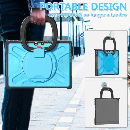Coque antichoc pour Surface Pro 11/10/9 avec support rotatif bleu - 6