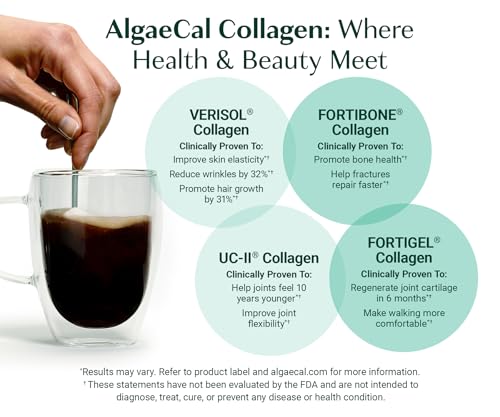 Image of ALGAECAL Collagen Peptides, FORTIBONE, FORTIGEL, VERISOL, UC-II 3 Pack | 4 clinically supported collagen powders for stronger bones, healthier joints, smoother skin, thicker hair and tougher nails.