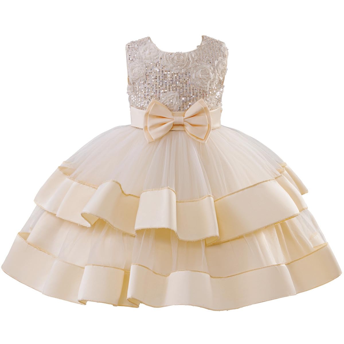 Generico Gonna Tulle Bambina Tutu Ballerina Bambina Gonna A Vita Alta Abito da Festa con A Strati Elegante per Cerimonie E Shooting Fotografici